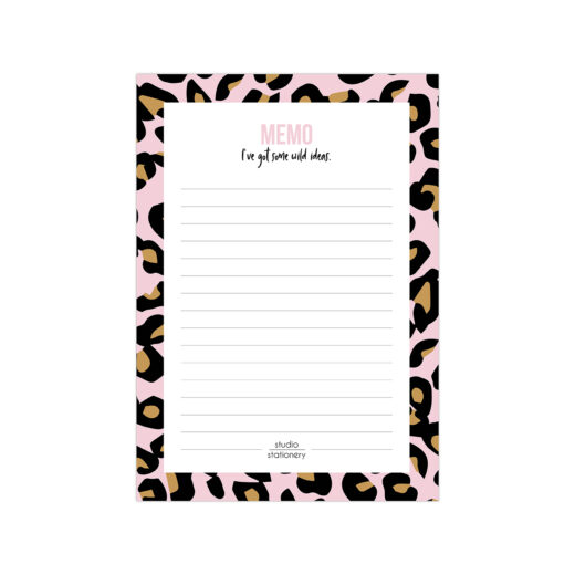 Noteblock memo wild ideas roze panterprint